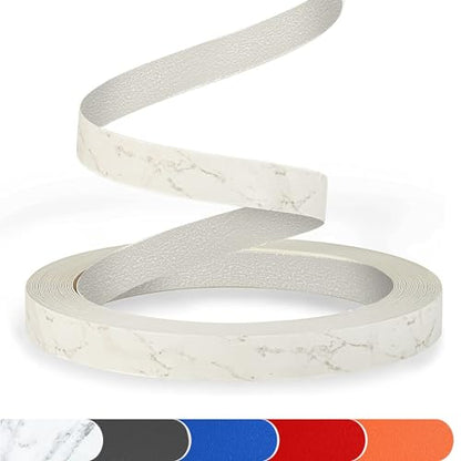 Marble Edge Banding 1" x 25ft Non Glued PVC White Edge Banding High Matt Edge Banding for Table Cabinet Furniture - color: Matt marble Non&Adhesive, size: 1 Inch