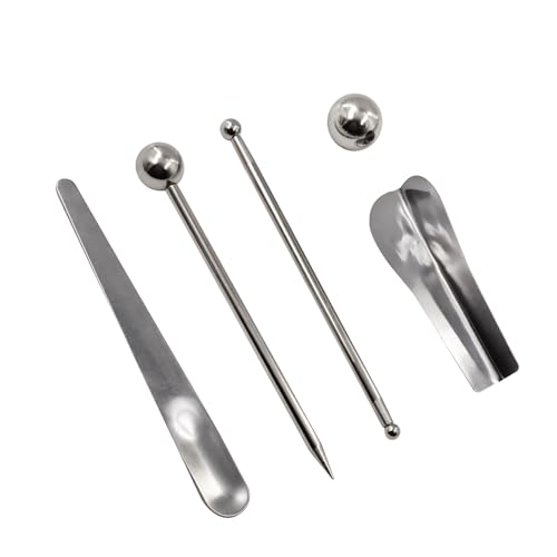 5 Piece Stainless Steel Caulking Tool Kit – Grout Finishing, Removal & Application Tools for Tile & Concrete, Caulk Finisher for Inside/Outside Corners (Reusable & Durable)
