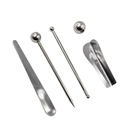 5 Piece Stainless Steel Caulking Tool Kit – Grout Finishing, Removal & Application Tools for Tile & Concrete, Caulk Finisher for Inside/Outside Corners (Reusable & Durable)