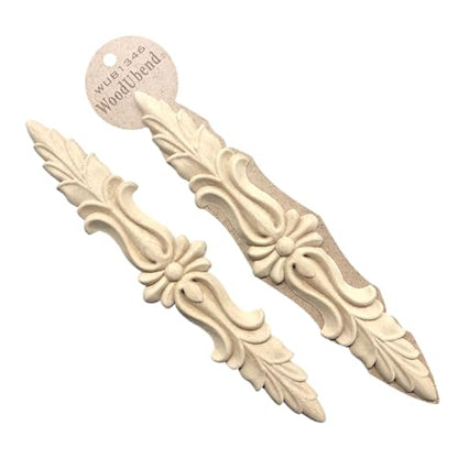WoodUbend WUB1346 Pack of 2 Pediments - Wood Appliques - Heat Bendable & Flexible Onlays 27.5x5.5cms - DIY Craft, Furniture & Home Decor - Easy to Apply & Paint - Versatile, Reusable & Durable Decals - size: WUB1346
