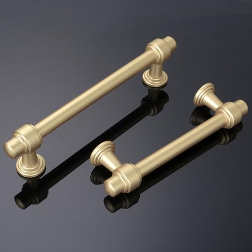 Brushed Gold Kitchen Cabinet Pulls 3-3/4 Inch 10 Pack - color: Brushed Gold, size: 3-3/4' Hole Center(96mm)