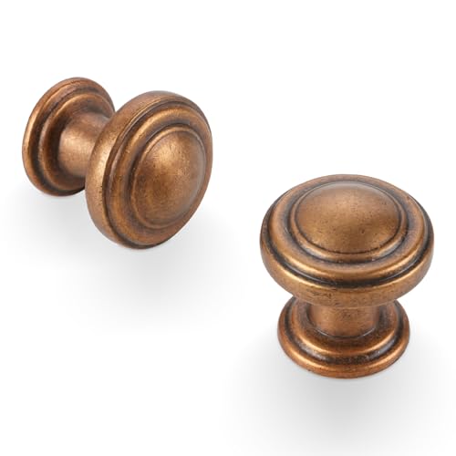 10 Pack Kitchen Cabinet Handles Antique Brass Cabinet Knobs Vintage Drawer Knobs Kitchen Hardware - color: Antique Brass, size: Knobs