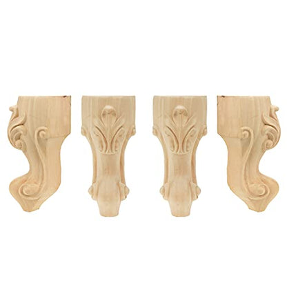 6" Height Unfinished Solid Wood Furniture Leg Replacement for Sofa