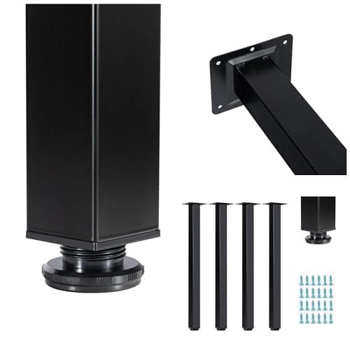 LCSDLHLSY Metal Table Legs 32Inch,Heavy Duty Square Desk Leg,Black Set of 4 - size: 32 Inch