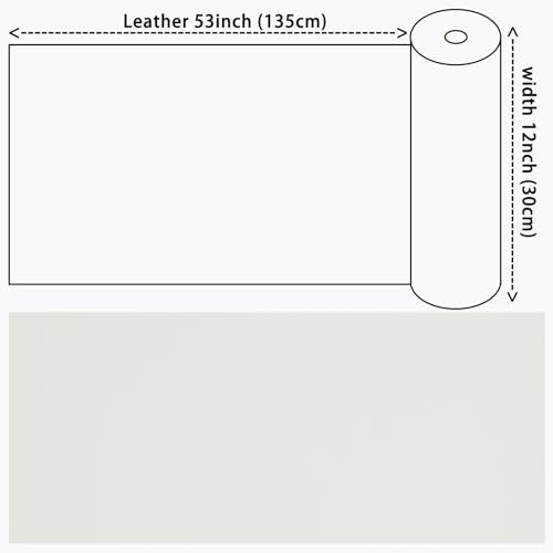Smooth Solid Color Faux Leather Sheets Roll 12"X53" (30cmX135cm),Very Suitable for Making Crafts, Leather Earrings, Bows,Sewing (Beige White) - color: Beige White