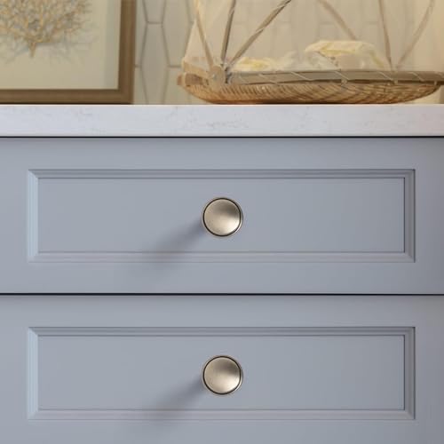 Brushed Bronze Solid Alloy Cabinet Knob 10 Pack Round Knurled Cabinet Handle Hardware Drawer Pulls (4, Champagne Bronze) - color: Champagne Bronze