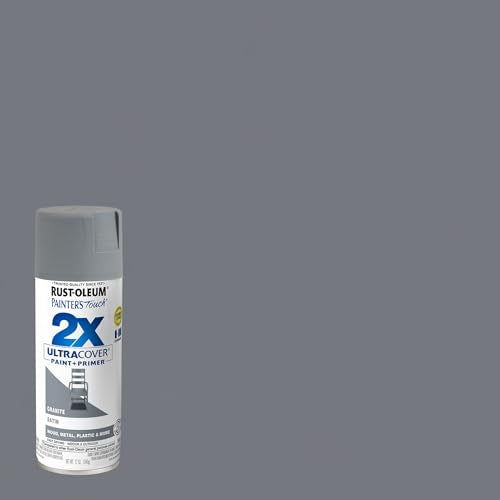 Rust-Oleum Painter's Touch 2X Ultra Cover Spray Paint, Satin Granite - color: Satin Granite, size: 12 Ounce (Pack of 1)