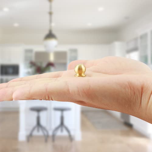 Jiozermi 4 Packs Mini Round Solid Brass Knobs, 1/2 Inch, Gold - color: Gold, size: 1/2 Inch(12mm)