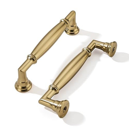 khtumeware 10 Pack 3-3/4 Inch(96mm) Champagne Bronze Cabinet Pulls Heavy Duty Solid Satin Brass Cabinet Handles Kitchen Cabinet Hardware for Cupboard Drawer Handles Dresser Pulls - color: Champagne Bronze, size: 3-3/4"(96mm)Hole Center
