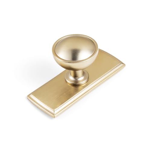 6Pack Champagne Bronze Cabinet Knobs with Backplate Drawer knobs - color: Champagne Bronze, style: Escutcheon