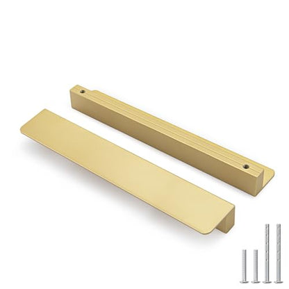Peaha 10 Pack 7-9/16" Gold Cabinet Handles Finger Edge Pulls for Cabinets - color: Gold, size: 7-9/16" Hole Center