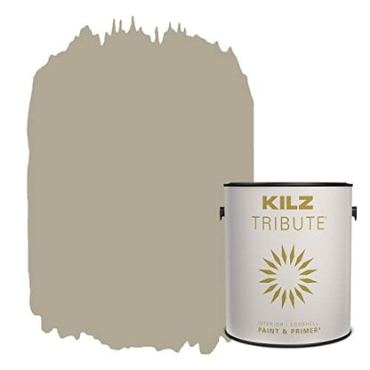 KILZ TRIBUTE Paint & Primer, Interior, Eggshell, Almost Sage, 1 Gallon - color: ALMOST SAGE, size: 128 Fl Oz (Pack of 1), style: Eggshell