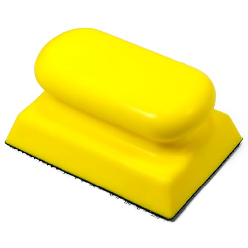 Hook and Loop Hand Sanding Block - 3.9 * 2.7 inch Reusable Sanding Sponge Holder for Wood Furniture Restoration, Arts, Crafts & Drywall Smoothing