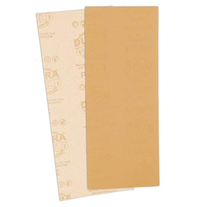 Dura-Gold Premium 1/2 Sheet Gold Sandpaper Sheets, 320 Grit (Box of 16) - size: 320-Grit