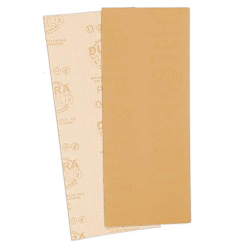 Dura-Gold Premium 1/2 Sheet Gold Sandpaper Sheets, 150 Grit (Box of 16) - size: 150-Grit