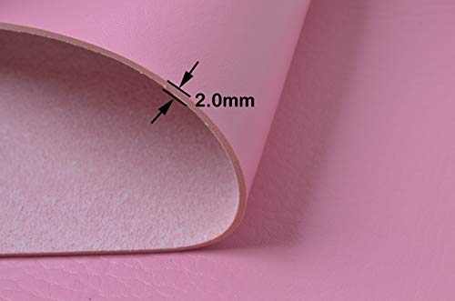 Wento 2.0mm Thick Faux Leather Fabric 54''x16'' Vinyl Leather Fabric Elephant Skin Vinyl Leather Fabric for Purses Making Leather Straps - color: Pink, size: 54''x16''