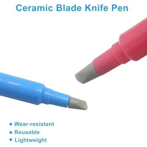 Ceramic Blade Knife Pen, Blue & Pink, 2Pcs - color: Blue & Pink