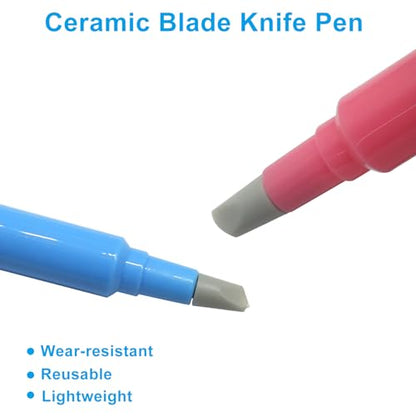 Ceramic Blade Knife Pen, Blue & Pink, 2Pcs - color: Blue & Pink