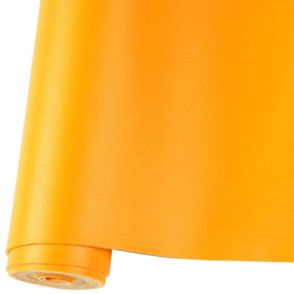 Smooth Solid Color Faux Leather Sheets Roll 12"X53" (30cmX135cm),Very Suitable for Making Crafts, Leather Earrings, Bows,Sewing (Earthy Yellow) - color: Earthy Yellow
