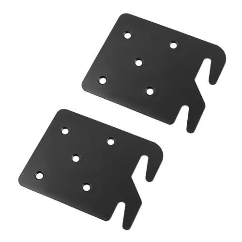 Heavy Duty Bed Rail Brackets for Bed Frame, Black-2 Pcs - size: Hook Plates