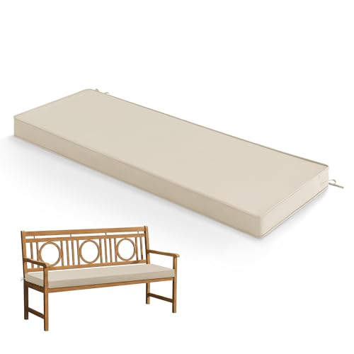 Summsun Outdoor Bench Cushion Pad, 42 x 18 x 3 Inch, Beige - color: Beige, size: 42x18x3 Inch