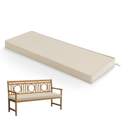 Summsun Outdoor Bench Cushion Pad, 42 x 18 x 3 Inch, Beige - color: Beige, size: 42x18x3 Inch