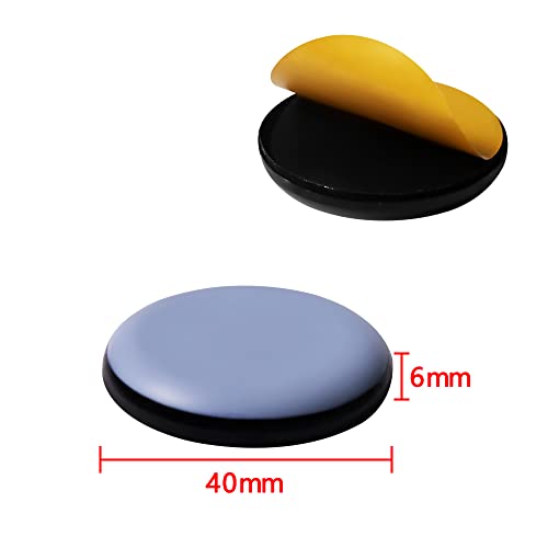 Furniture Sliders for Carpet and Hardwood Floors - Self-Stick (Teflon) - Round - Dusty Blue - 8 Pack - size: round40mm