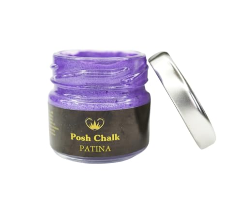 Posh Chalk PC0405 Aqua Patina - Violet 30ml - Water-Based Gilding Wax - Bright, Vibrant, Shiny - DIY Craft Upcycling Furniture - Thick Gooey – Artisan Quality - color: Violet