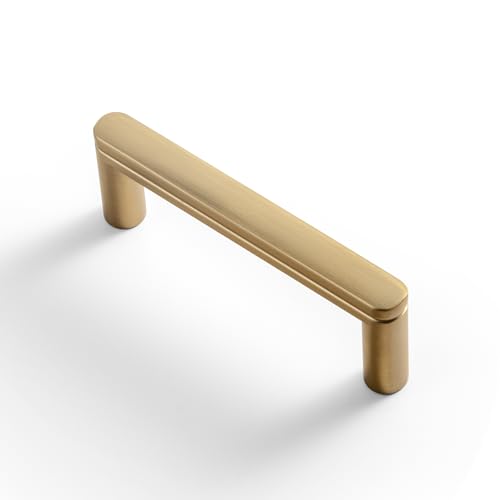 Goo-Ki 6 Pack 3'' Center to Center Champagne Bronze Cabinet Handles Contemporary Kitchen Drawer Pulls with Subtle Curves - color: Champagne Bronze, size: 3" Center to Center