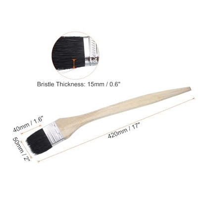 uxcell 3pcs Bent Radiator Paint Brush 2" Width Curved Wall Paint Soft Bristle Brushes with Long Wood Handle for Painting DIY Wall Treatment - size: 2"