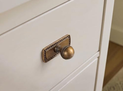 Goo-Ki Cabinet Knobs with Backplate, Antique Brass, 6 Pack - color: Antique Brass, style: Jeweled Crest Style