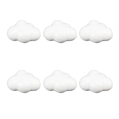 Dnyta 6 Pcs Clouds Shaped Ceramic Knobs Decorative Pulls Glossy Drawer Knob - style: White,Clouds Shaped