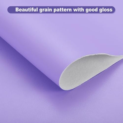 PATIKIL PU Faux Leather Fabric Nappa Grain 0.4 Yards Length 54"x14"x0.04" Soft Synthetic Leather Material Sheets 1mm Thick for Bags DIY Crafts, Light Purple - color: Light Purple, size: 54"x14"x0.04"