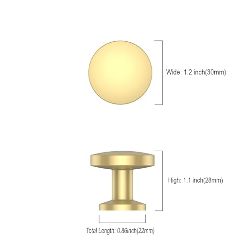 Asidrama 6 Pack Brushed Gold Kitchen Cabinet Knobs - color: Gold, style: 6 Pack