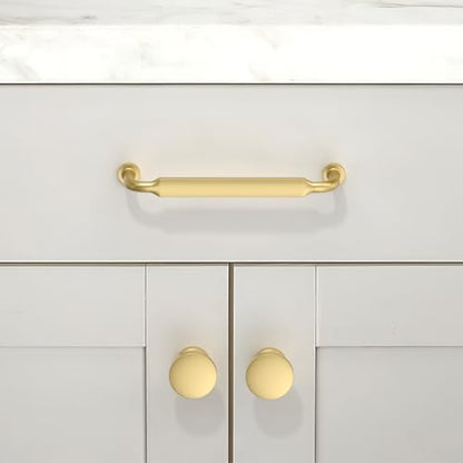 10 Pack Brushed Gold Cabinet Pulls 5 Inch(128mm) Kitchen Cabinet Handles Solid Zinc Alloy Cabinet Hardware Drawer Pulls - color: Brushed Gold, size: 5" Hole Center
