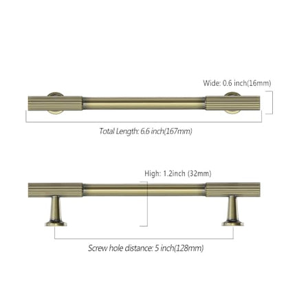 Asidrama 10 Pack 5 inch Brushed Antique Bronze Kitchen Cabinet Handles - color: Brushed Antique Bronze, size: 5" Hole Center