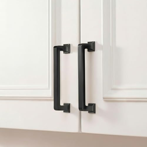 homdiy 20 Pack 3-3/4 Inch Black Cabinet Handles, Solid Zinc Alloy Pulls - color: Black, size: 3-3/4" Hole Center