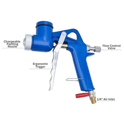 NEIKO 31227A Drywall Texture Sprayer, Air Texture Gun with 1.2 Gallon Hopper Gun, 3 Nozzles: 4 mm, 6 mm, 8 mm, Stucco Mud or Popcorn on Walls and Ceiling, Knockdown, Spray Gun with Handle - style: Texture Spray Gun