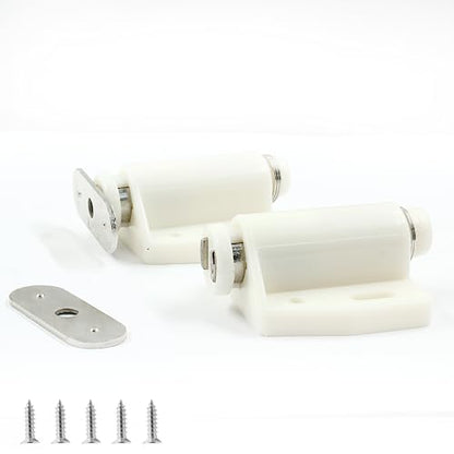 2Pcs Magnetic Push Latch Cabinet Door Catch (White) - color: White, size: Style 2