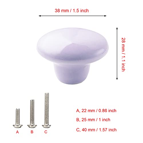 HUAMULAN Ceramic Cabinet Mushroom Knobs Dresser Drawer Pull Handles 15PCS - color: A93-Qianzi-15PACK