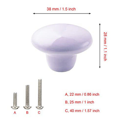 HUAMULAN Ceramic Cabinet Mushroom Knobs Dresser Drawer Pull Handles 15PCS - color: A93-Qianzi-15PACK