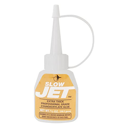 Jet Glue Slow Jet - Thick Industrial Strength CA Glue - Provides Maximum Strength to Laminations - Gap Filler Super Glue - size: .50 oz