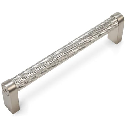 10 Pack 5 Inch Brushed Satin Nickel Kitchen Cabinet Handles Knurled Cabinet Pulls Drawer Pulls Kitchen Hardware - color: Brushed Satin Nickel, size: 5'' Hole Center(128mm)