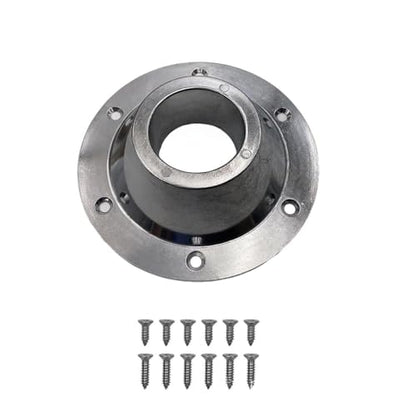 Zpana 2PCS RV Table Base Mount, Aluminum Camper Round Pedestal Floor Mounting Base Plate with 6 Installing Holes, Motorhome Flush Mount Table Leg Flange Bracket, Fits Camper Trailer RV (Silver) - color: Silver