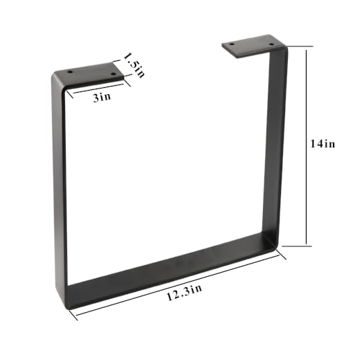 Osring 14 Inch Coffee Table Legs U-Shaped, 2pcs Metal Furniture Leg, Black - size: 14 Inch