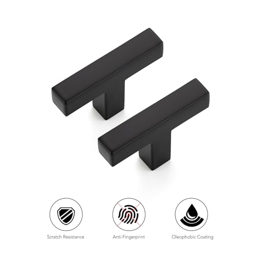 Ravinte Matte Black Cabinet Handles Solid Cabinet Pulls Single Hole, 5 Pack - color: Black, size: Single Hole