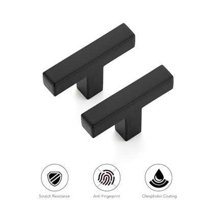 Ravinte Matte Black Cabinet Handles Solid Cabinet Pulls Single Hole, 5 Pack - color: Black, size: Single Hole