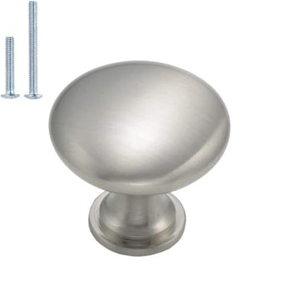 homdiy 35 Pack Brushed Nickel Round Cabinet Knobs, Solid Zinc Alloy - color: Brushed Nickel, size: 35 Pack