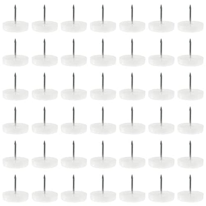 100pcs 1 Inch (25mm) Nail On Furniture Sliders, Round Nylon Chair Feet Glides, Easy Moving Furniture Slides, Chair Leg Tacks Anti-Scratch Floor Protectors (White) (Pack of 2) - size: 1 inch / 25mm (Pack of 2)
