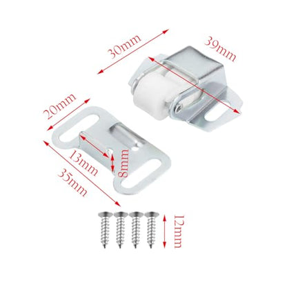 ZYAMY 8PCS Heavy Duty Mailbox Replacement Roller Latch Kit with Screws Single Roller Suction Catch Spring Loaded Storage Box Door Latch Replacement for Closet Cabinet RV Door Compartment